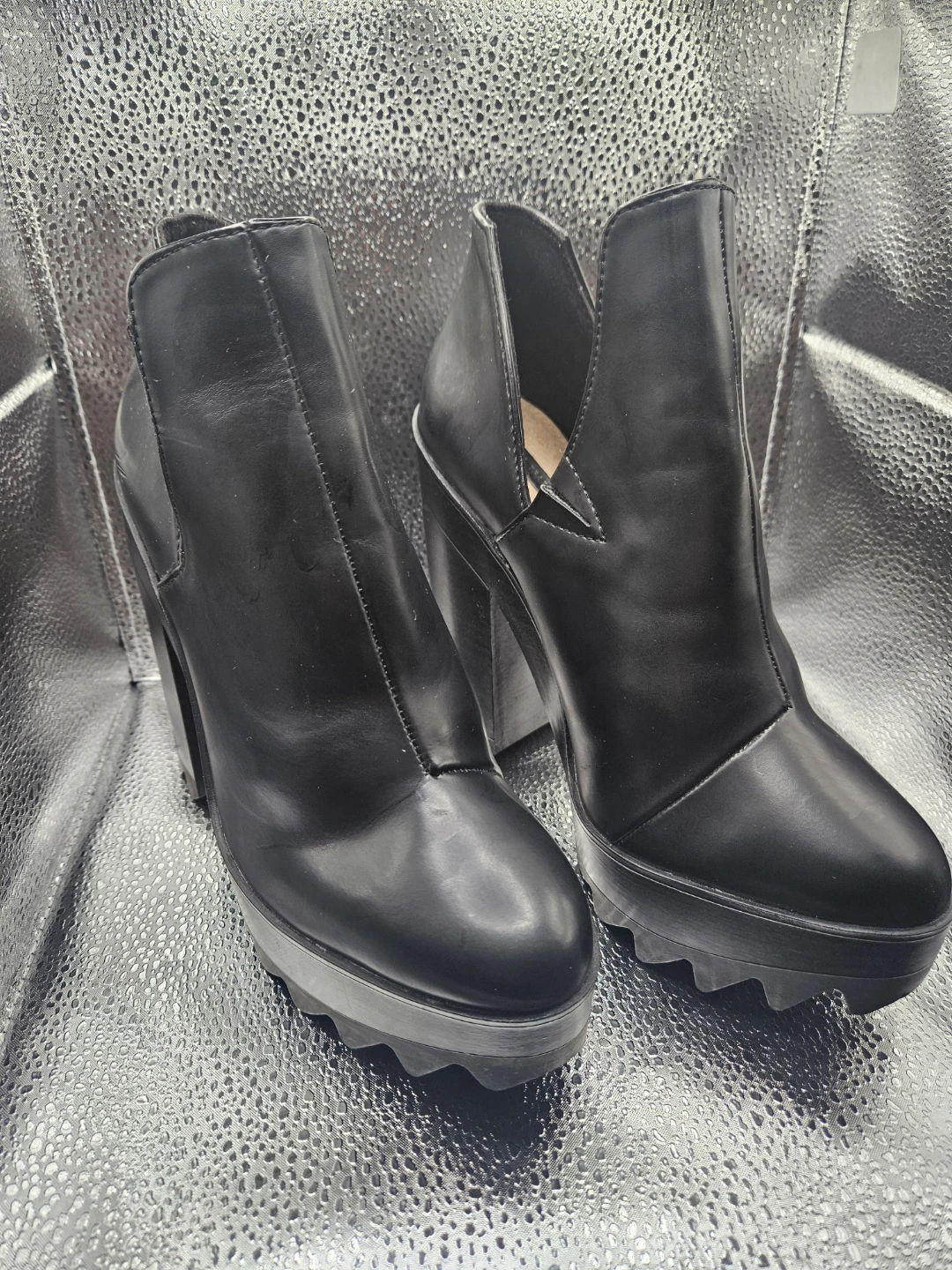 ZARA Black Chunky Platform Heel Booties - photo 2