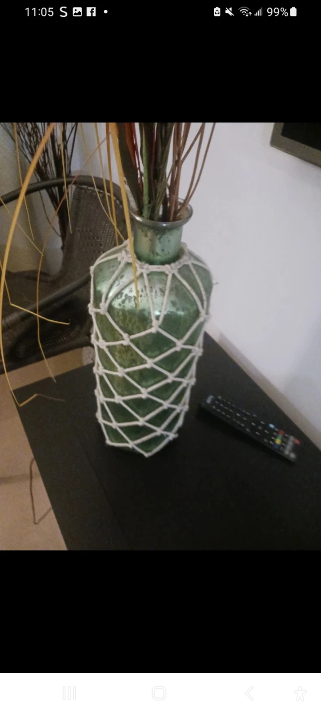 Decorative Glass Vase with Rope Netting - photo 2
