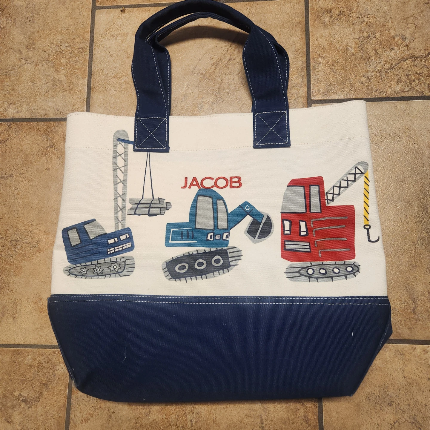 Pottery Barn Kids "Jacob" Construction Truck Tote Bag