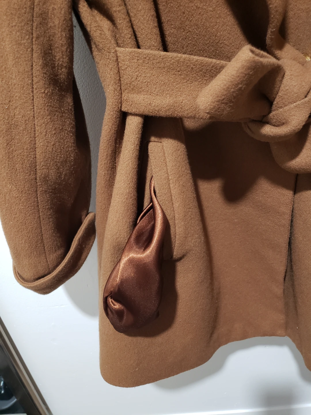 Brown Wool Coat with Belt - photo 5