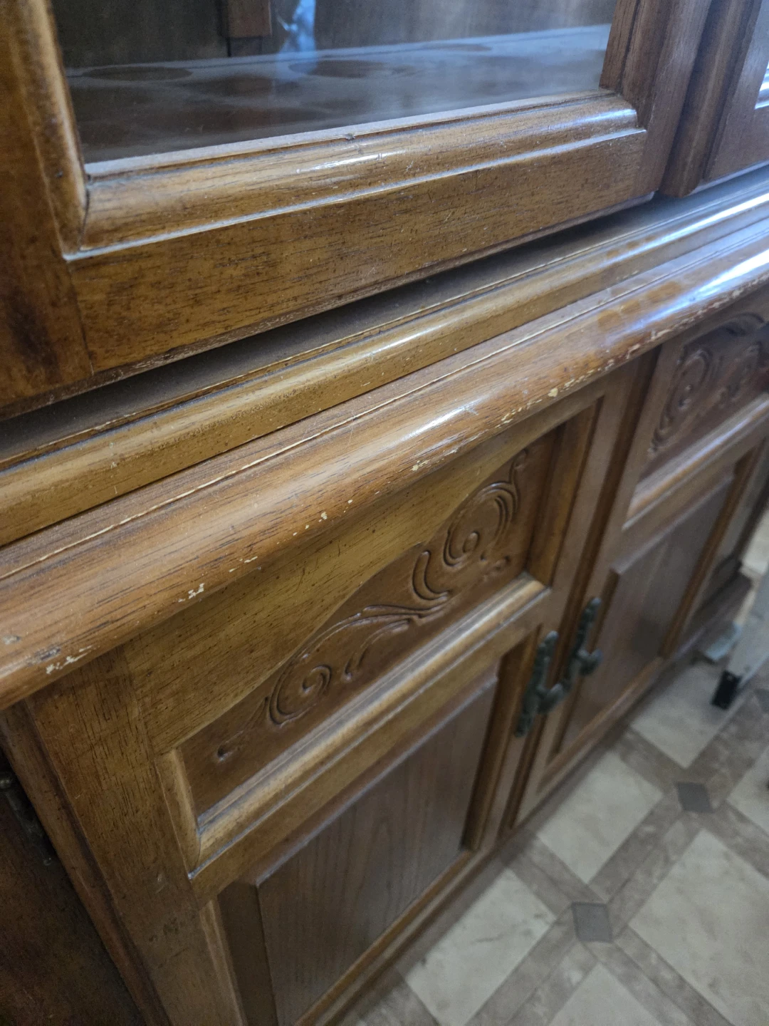 Wooden China Cabinet with Glass Doors - photo 3
