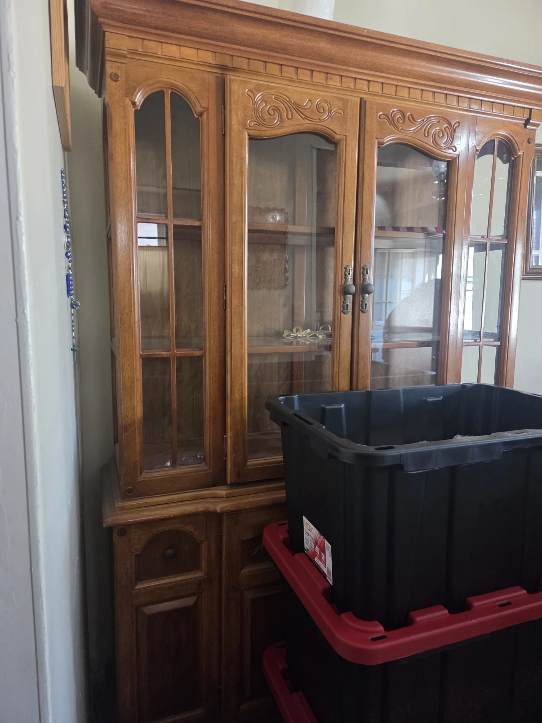 Wooden China Cabinet with Glass Doors - photo 5