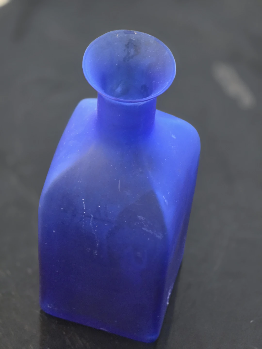 Cobalt Blue vintage Frosted Glass Decorative Bottle