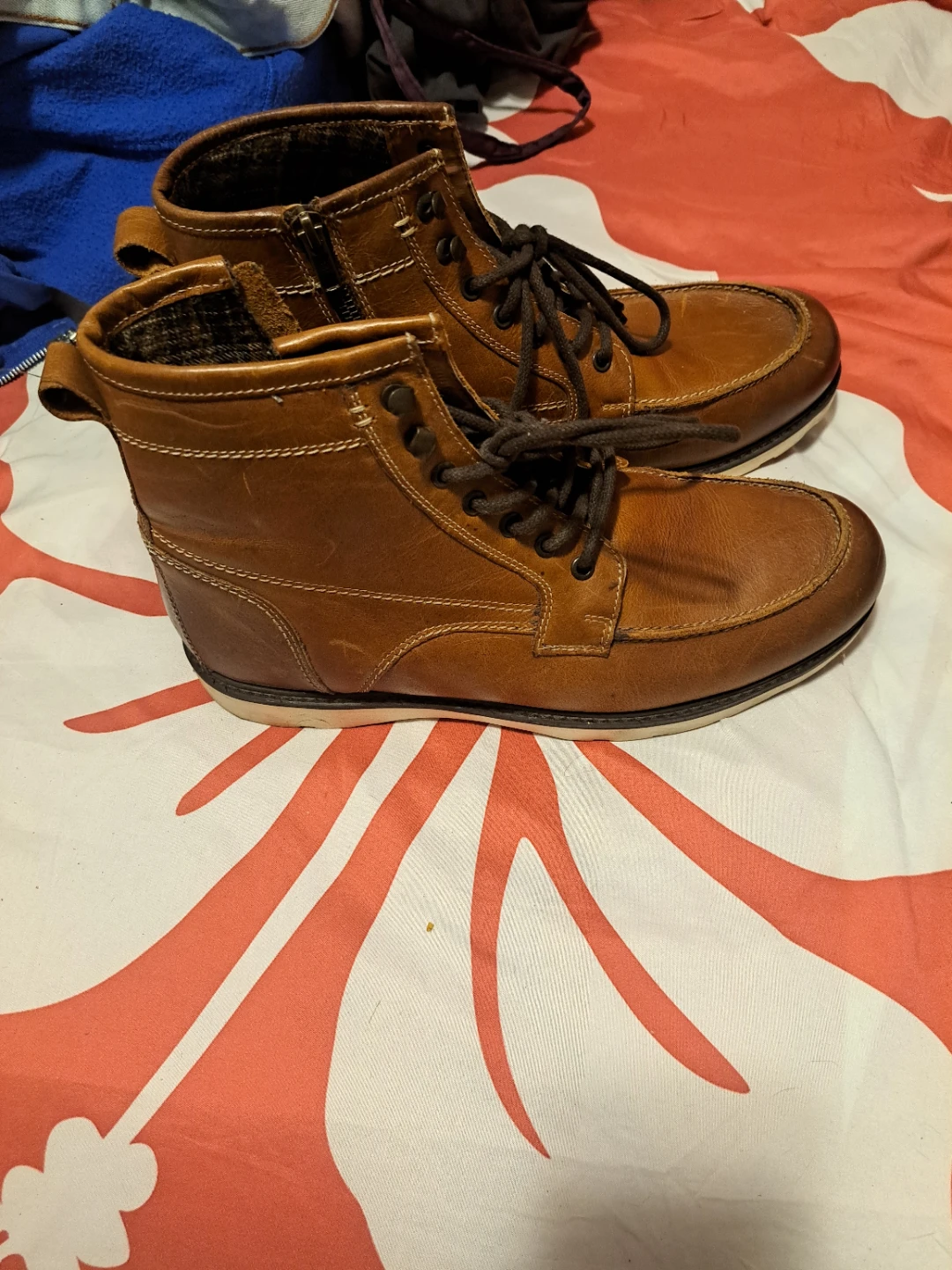 Men's Brown Leather Boots Size 12 - photo 2