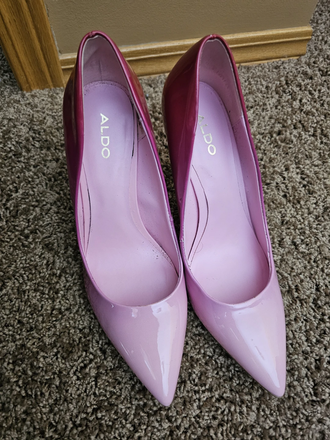 ALDO Pink Patent Leather Pointed Toe Heels
