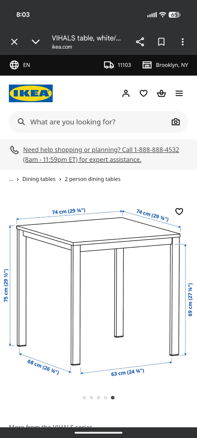 IKEA VIHALS White Dining Table
