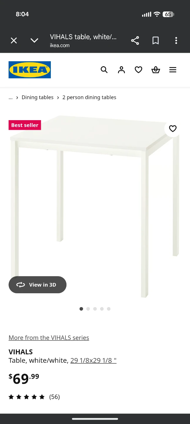 IKEA VIHALS White Dining Table - photo 2