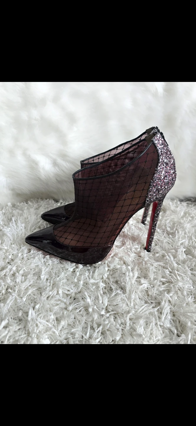 Christian Louboutin Glitter Mesh Ankle Boots - photo 4
