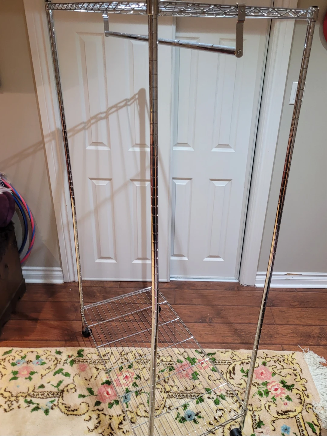 Chrome Wire Garment Rack with Shelves - photo 2