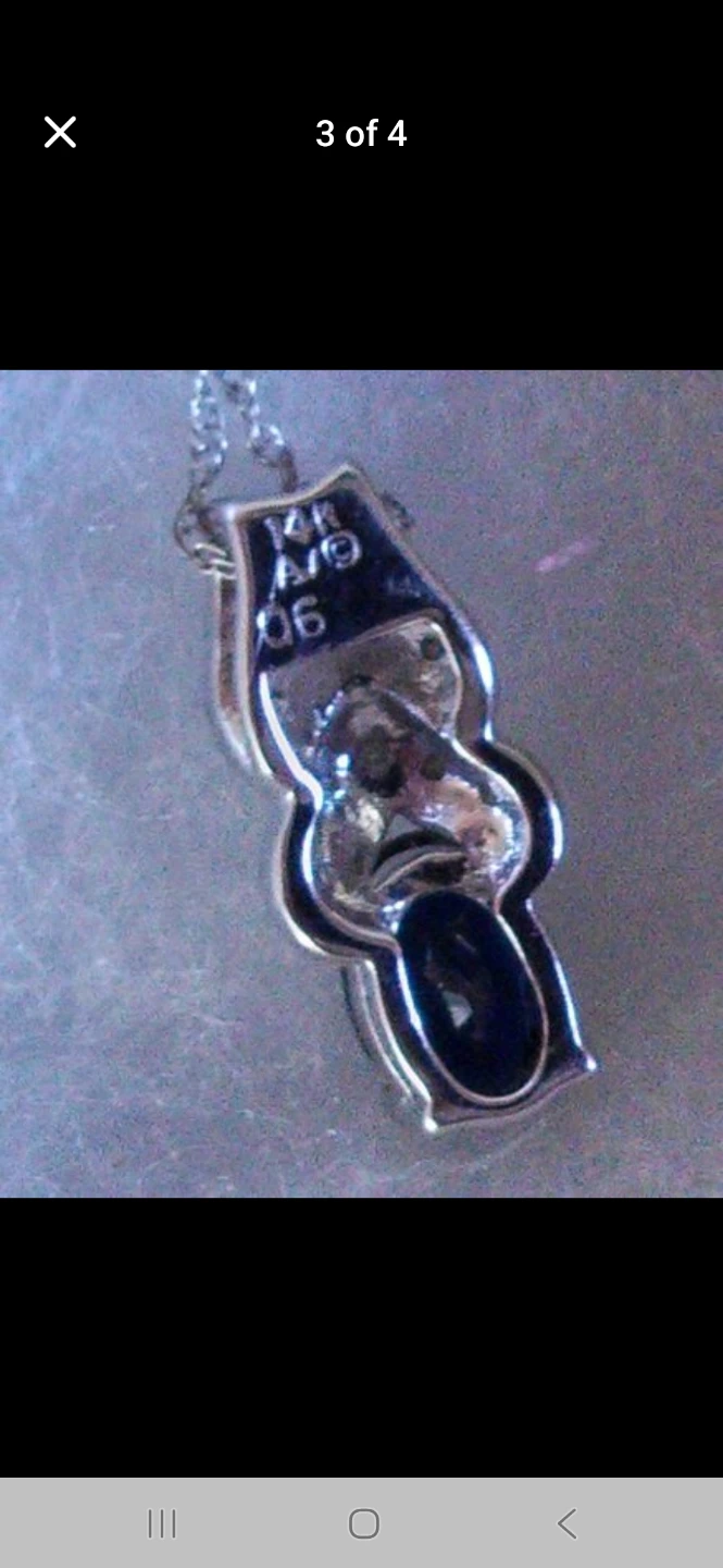 NEW 14K White  Gold Sapphire and Diamond Necklace - photo 4