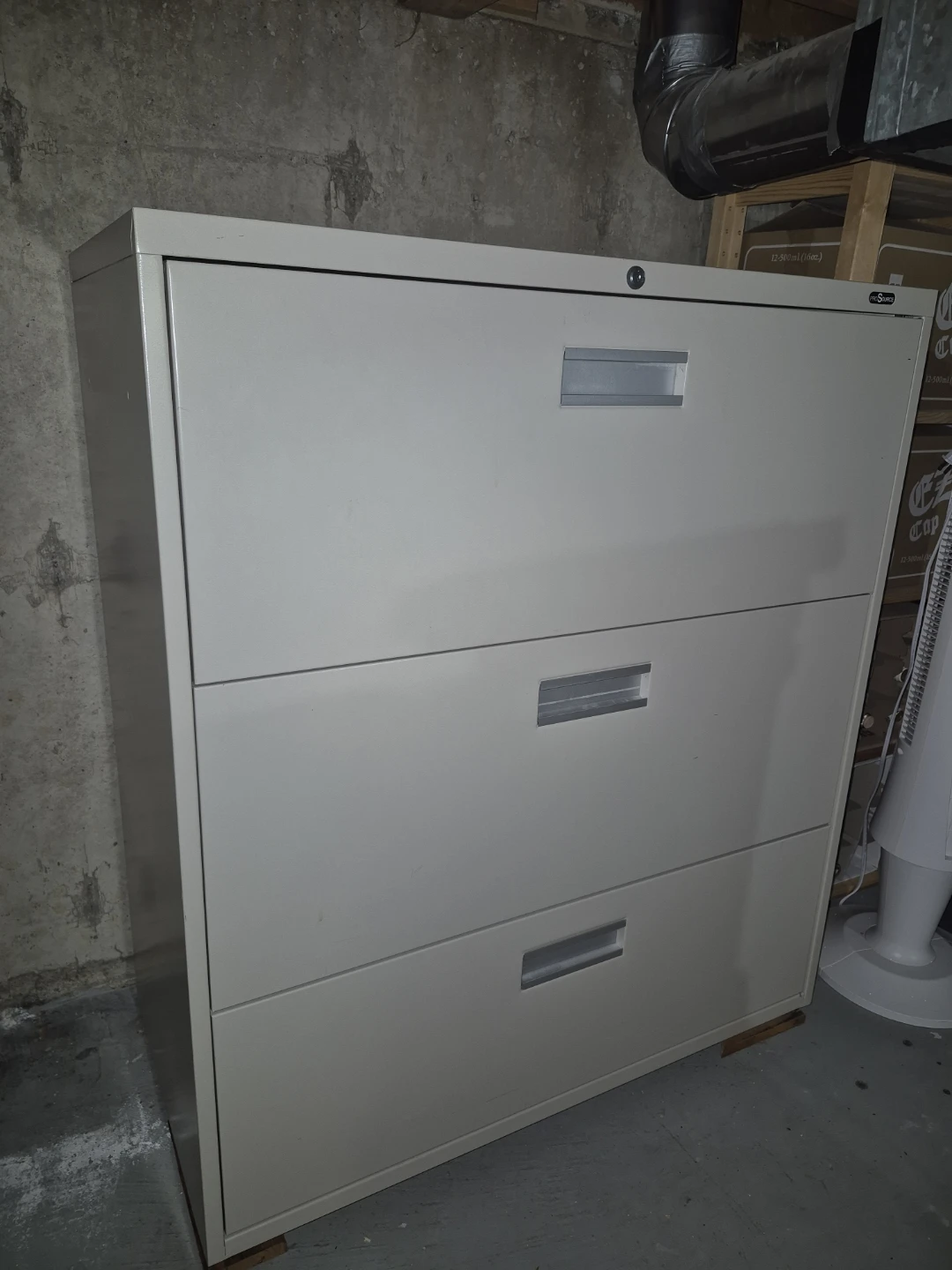 3-Drawer Metal Filing Cabinet with Hanging Files