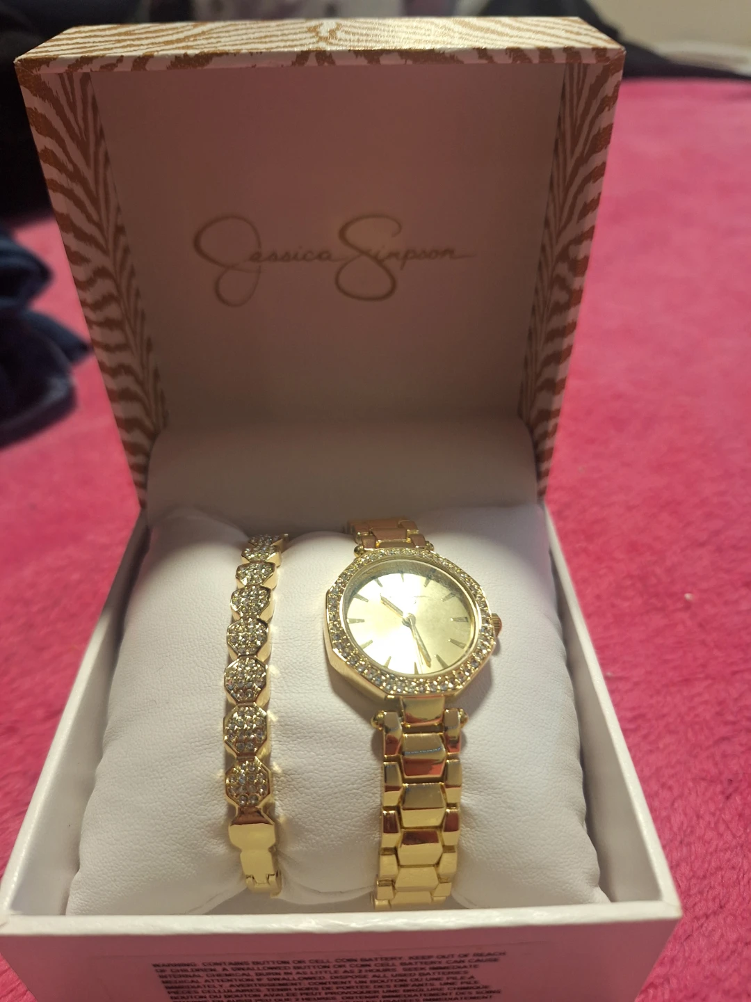 Jessica Simpson Gold Tone Watch and Bracelet Set - photo 2