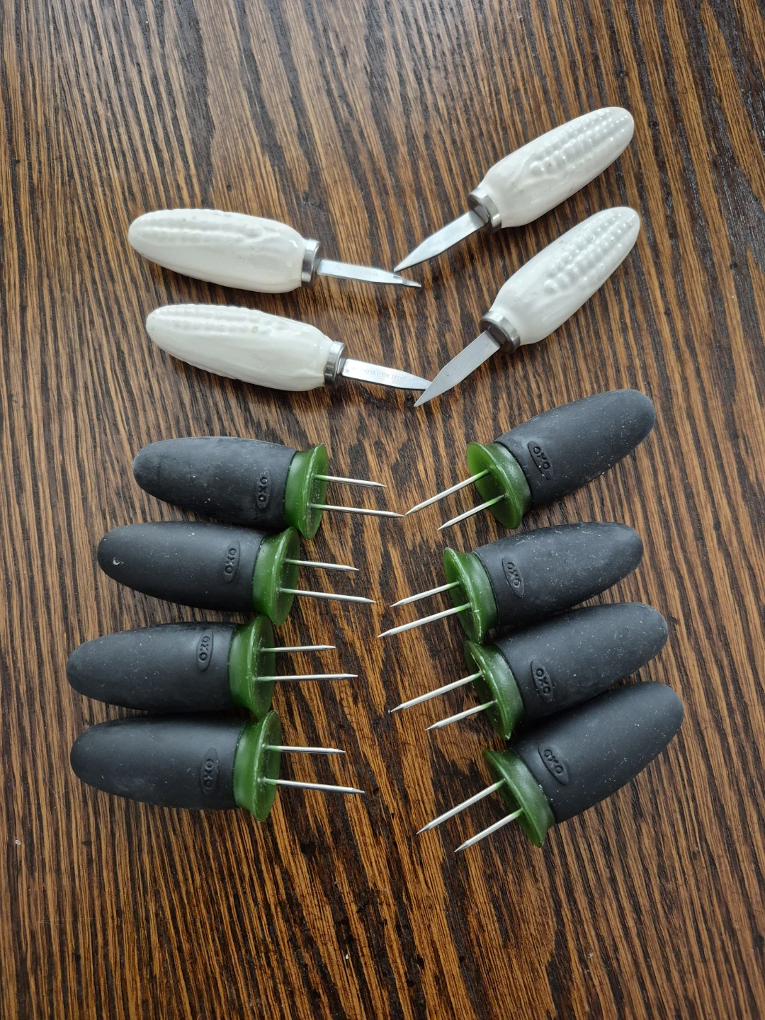 Set of 8 Oxo Good Grips Corn Holders + 4 Ceramic Holders
