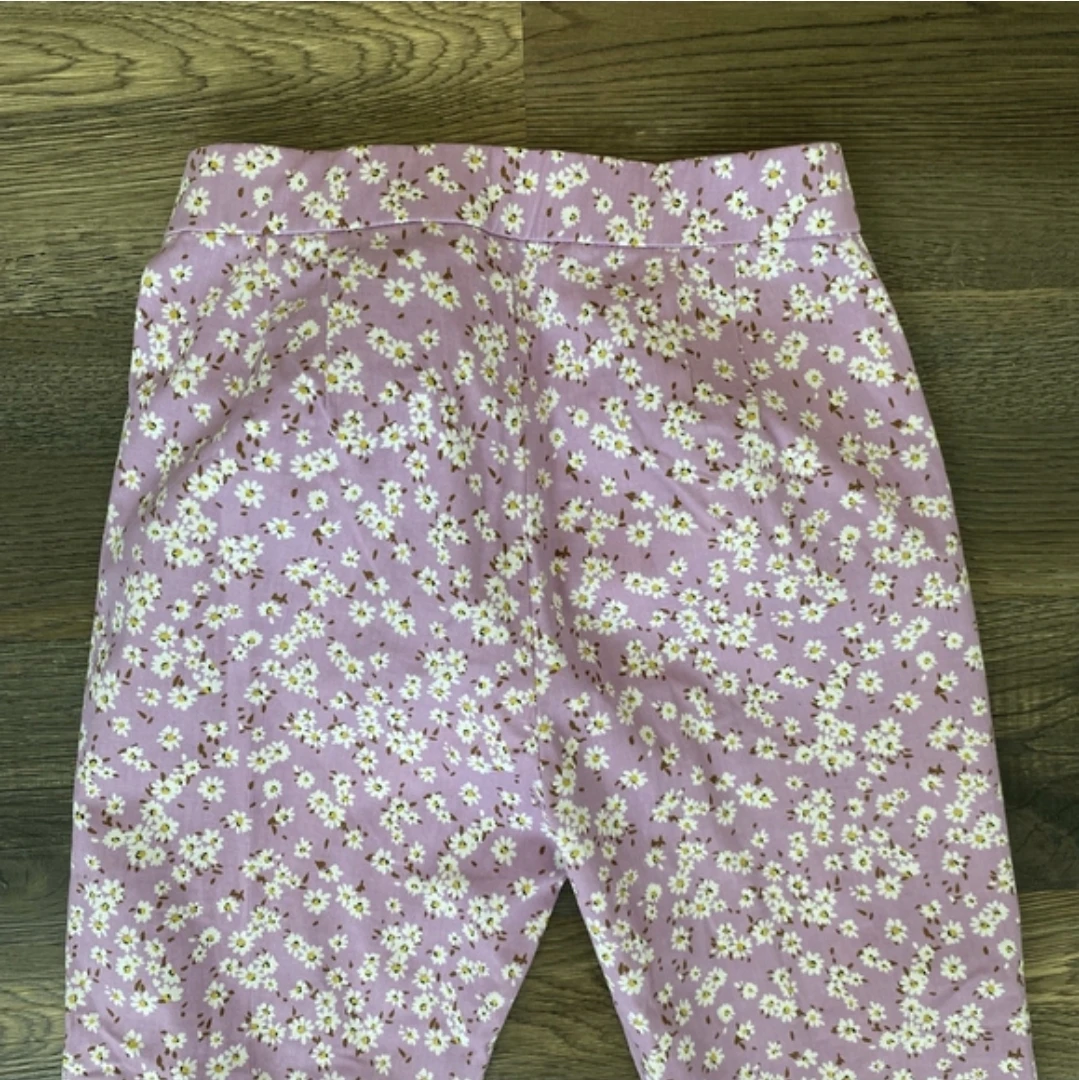 ​Zara Purple Floral Cropped Flare Pants - NWOT - photo 5