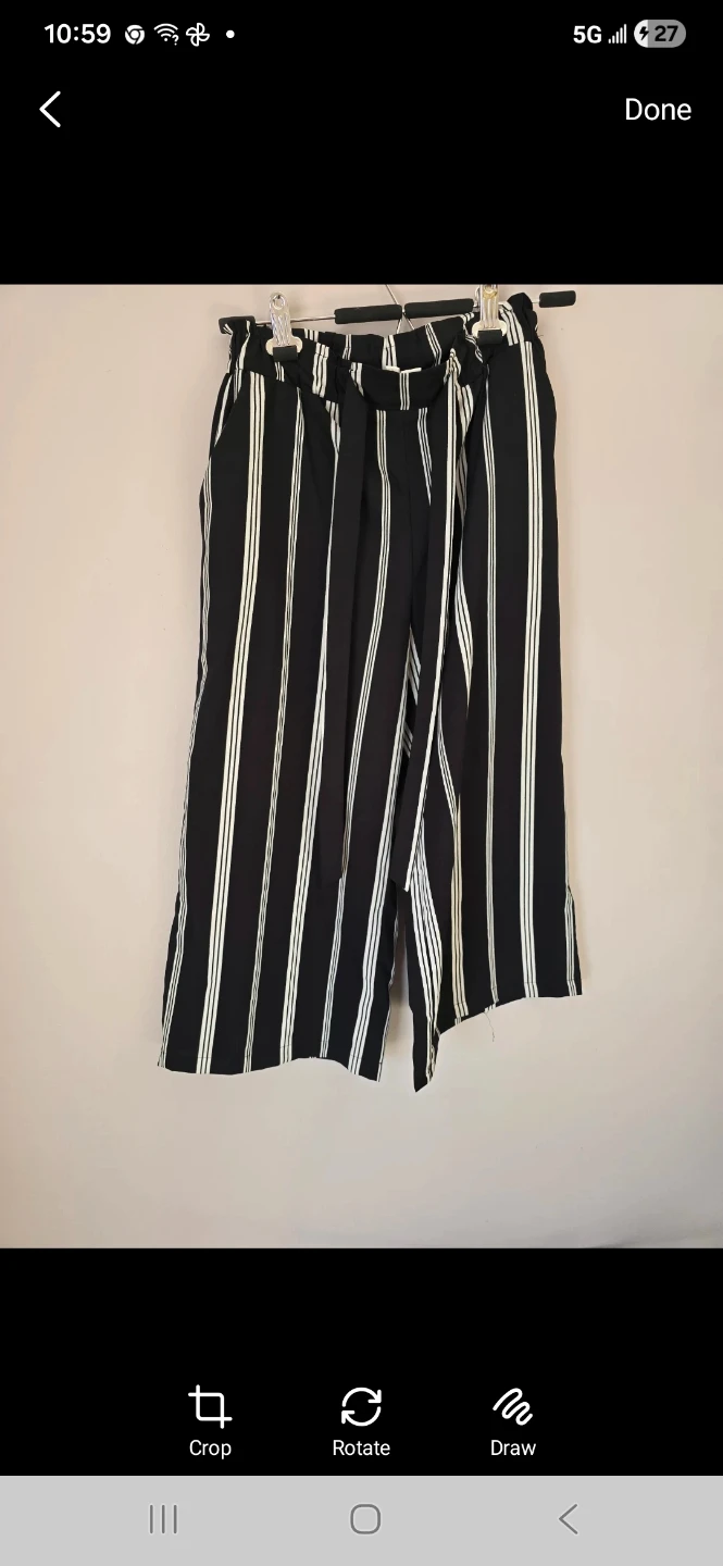 Women's Black and White Striped Culottes - photo 2