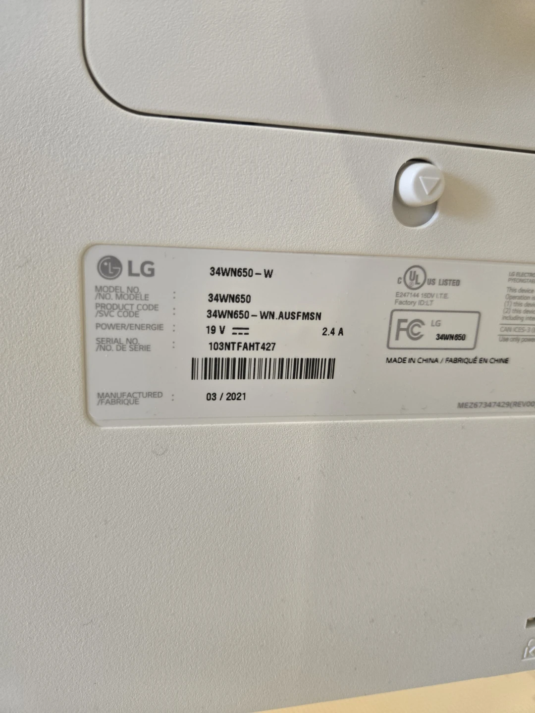 LG 34WN650-W Monitor - photo 5