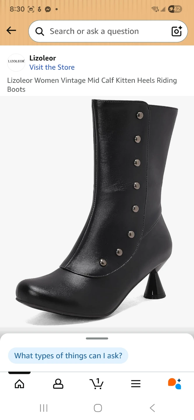 Brand new Lizoleor Women's Vintage Mid Calf Kitten Heels Riding