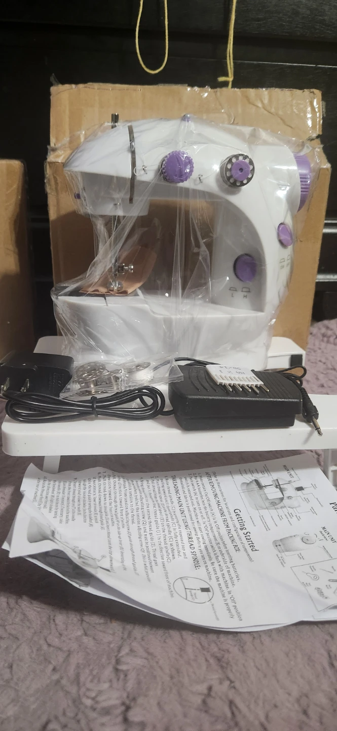 White Mini Sewing Machine with Accessories - photo 2