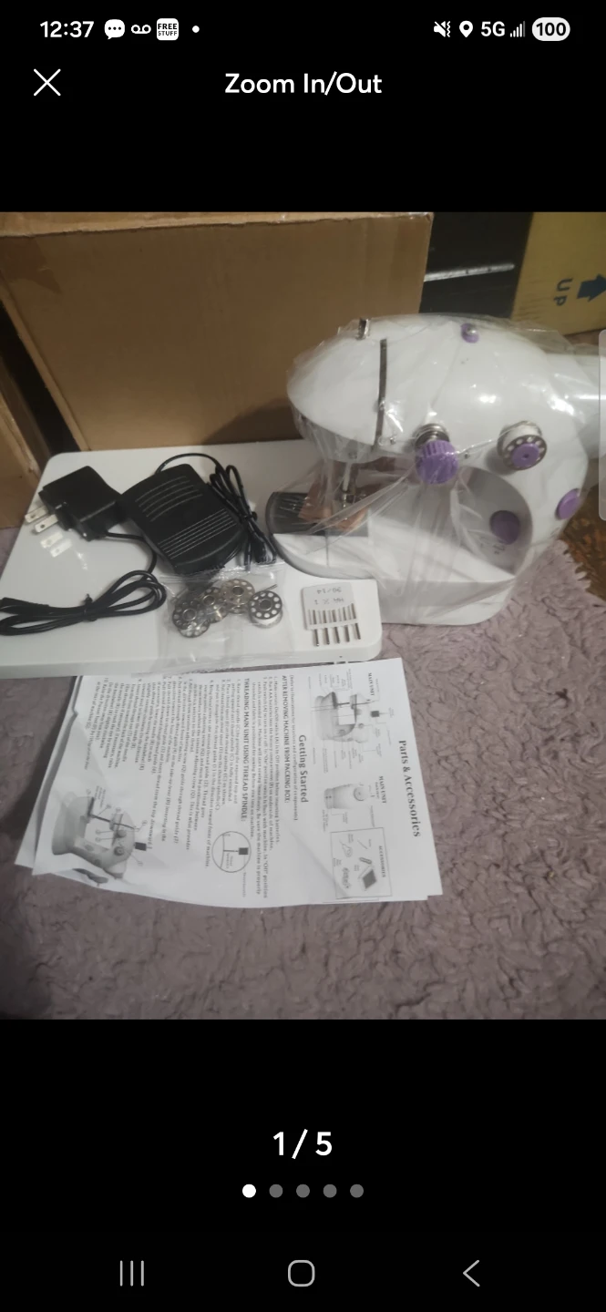 White Mini Sewing Machine with Accessories - photo 3