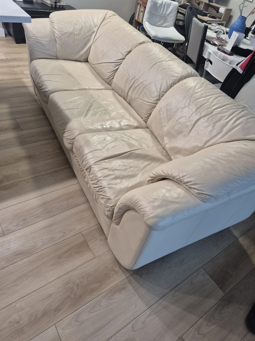 Real genuine leather sofa and loveseat - photo 5
