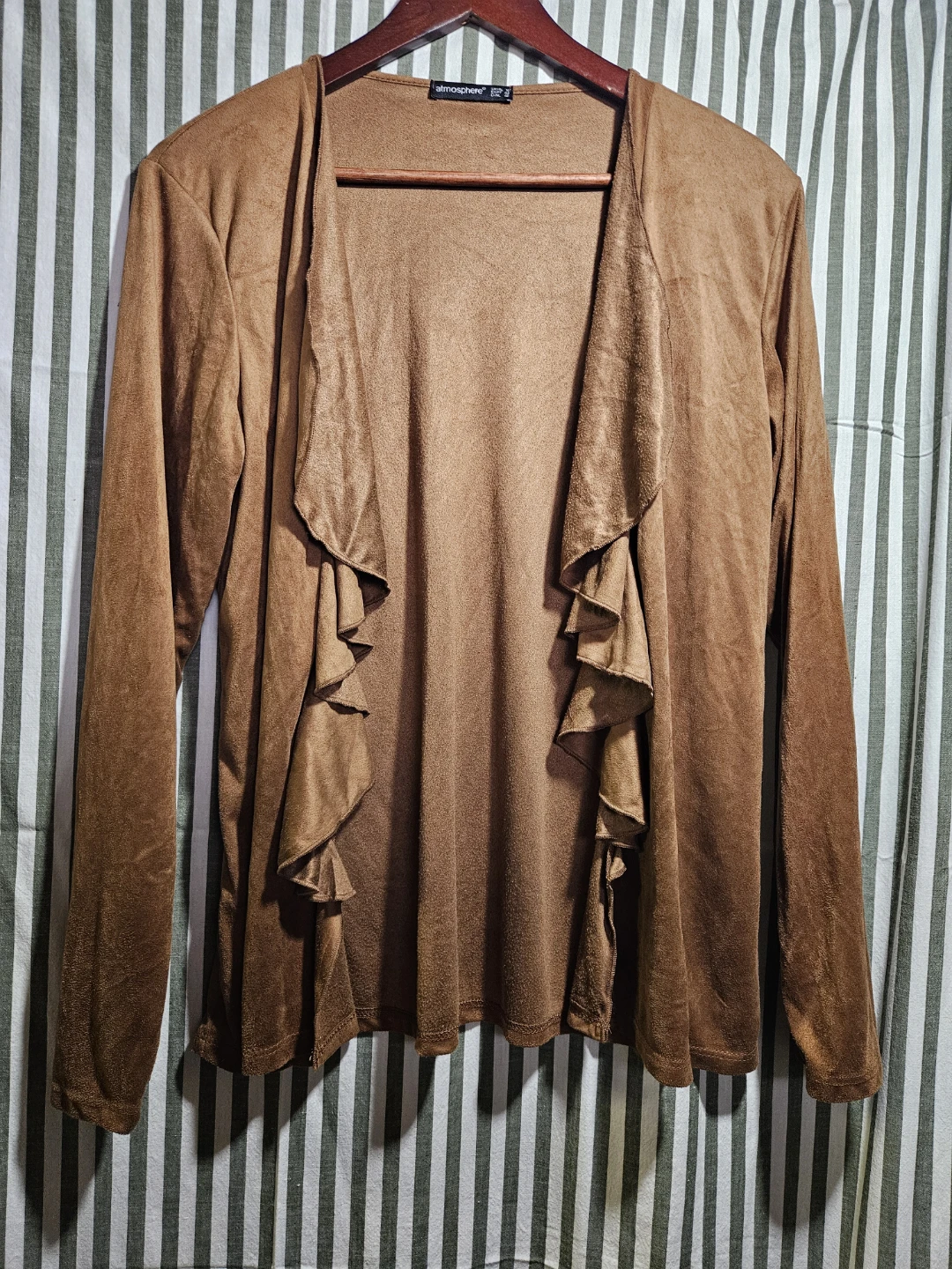 Brown Suede-like Cardigan