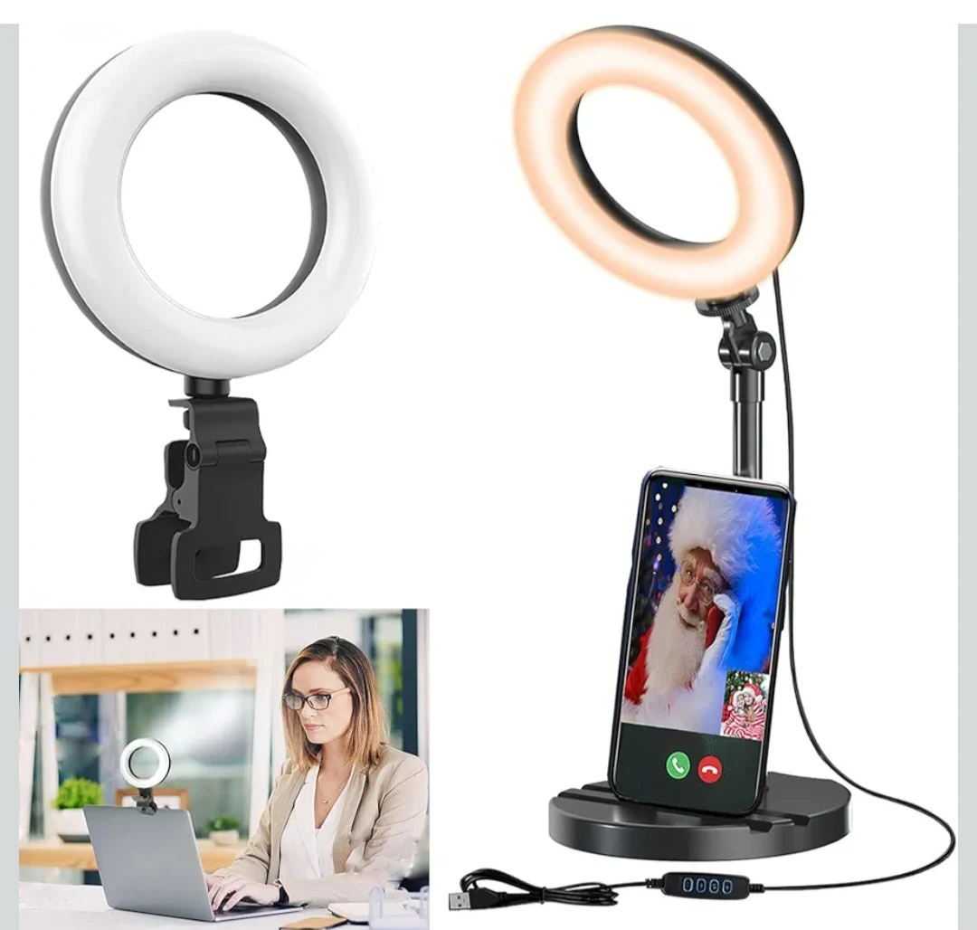 Upgraded Ring Light with Adjustable Stand & Clip