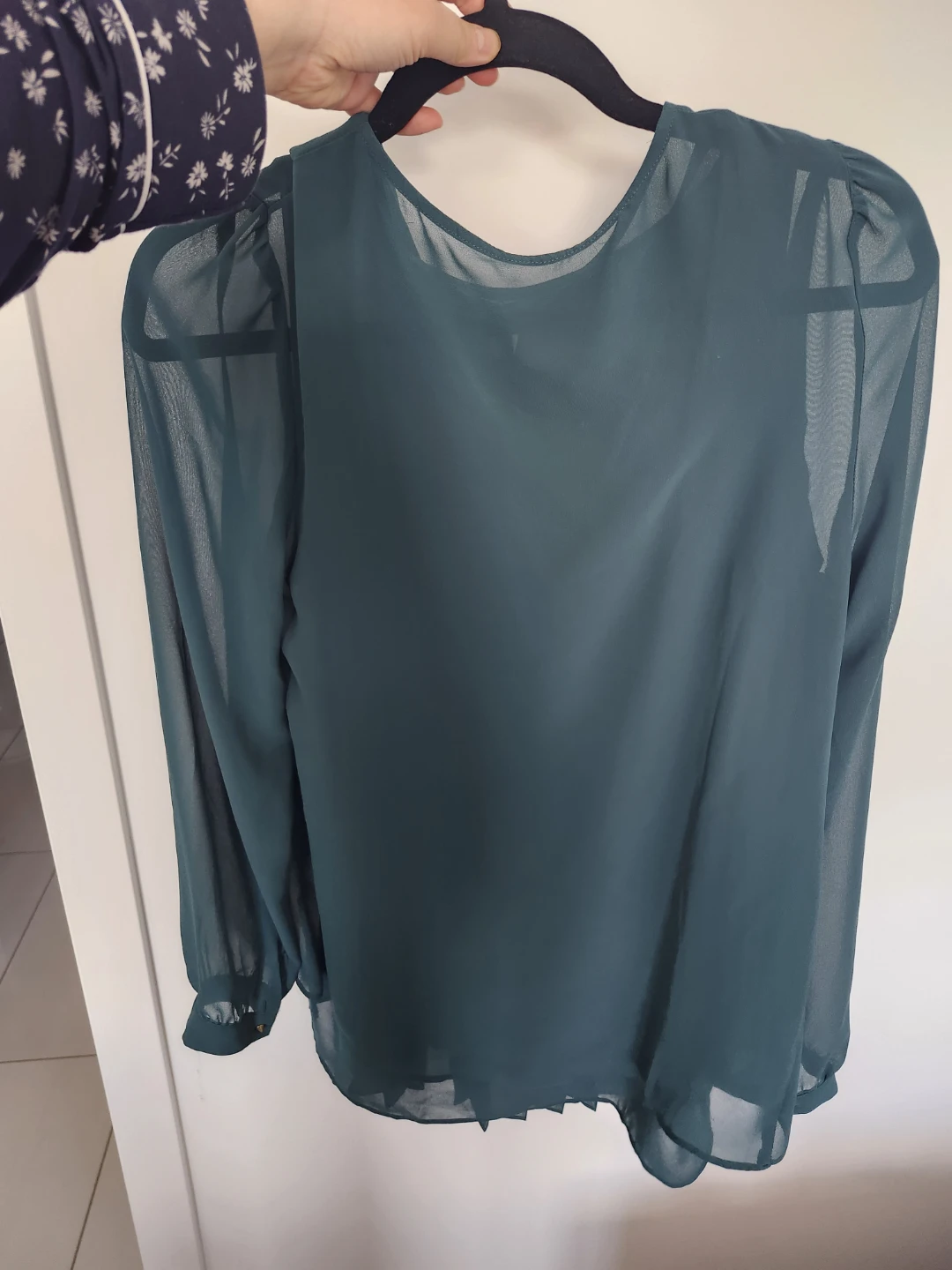 Green Sheer Pleated Blouse - photo 2
