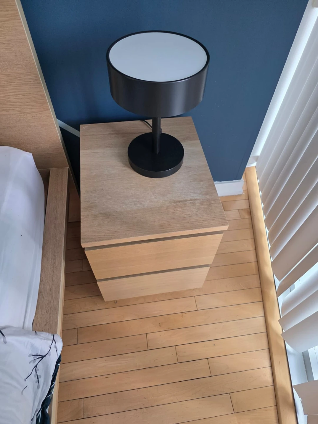 Wooden Nightstand with Two Drawers