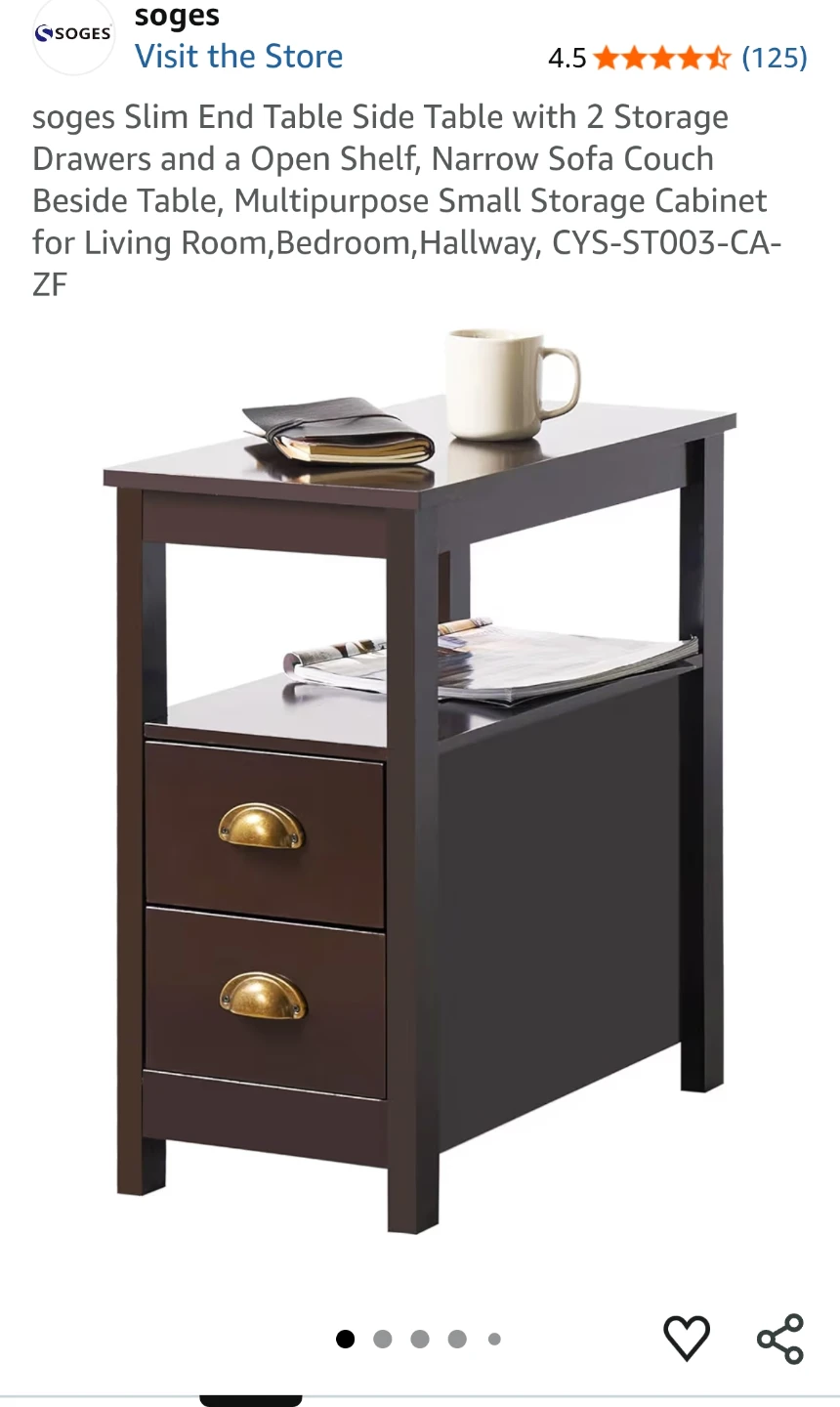 Side / End Table with 2 Drawers - photo 3