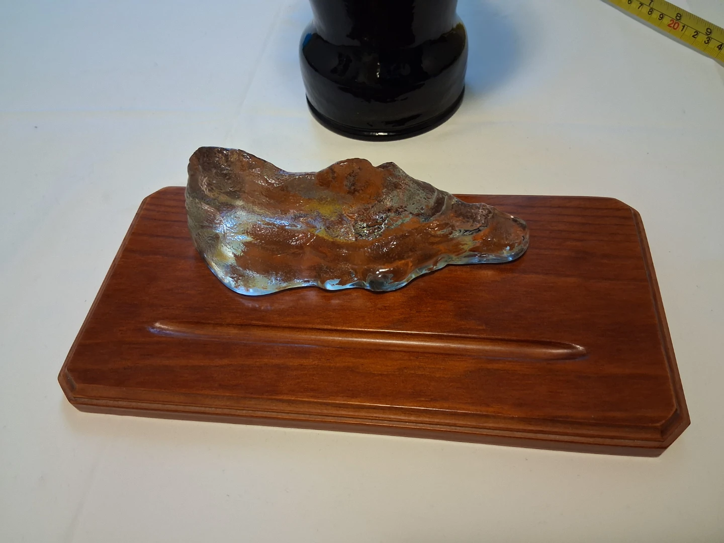 Vintage glass art ice desk tray - photo 5