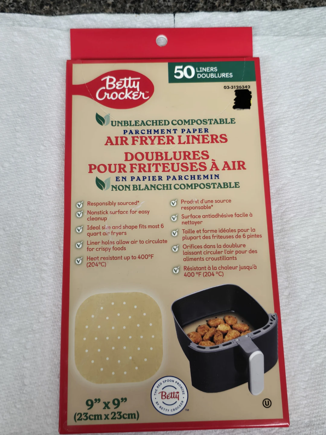 Betty Crocker  Parchment Paper Air Fryer Liners, 50 Liners