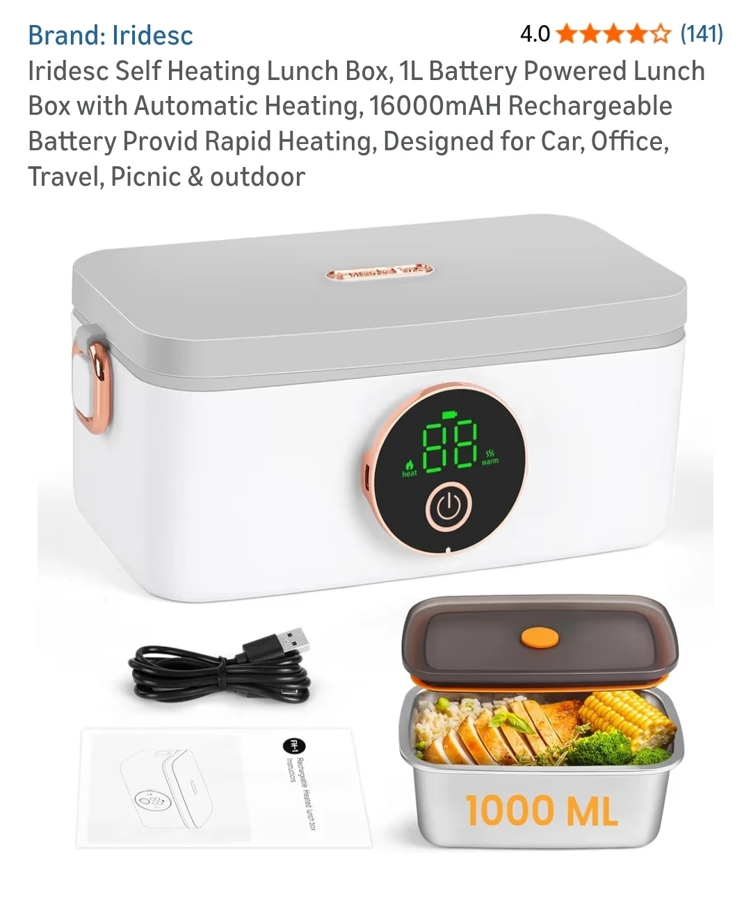 Self heating Lunch Box