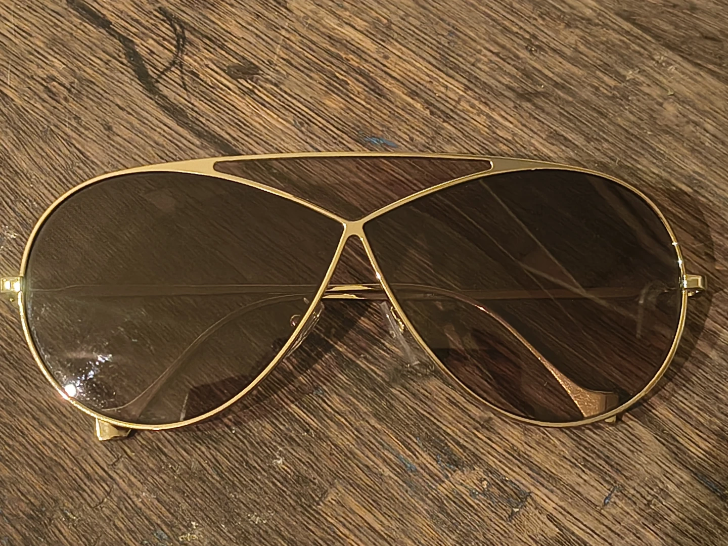 Loewe Gold Frame Brown Lens Aviator Sunglasses