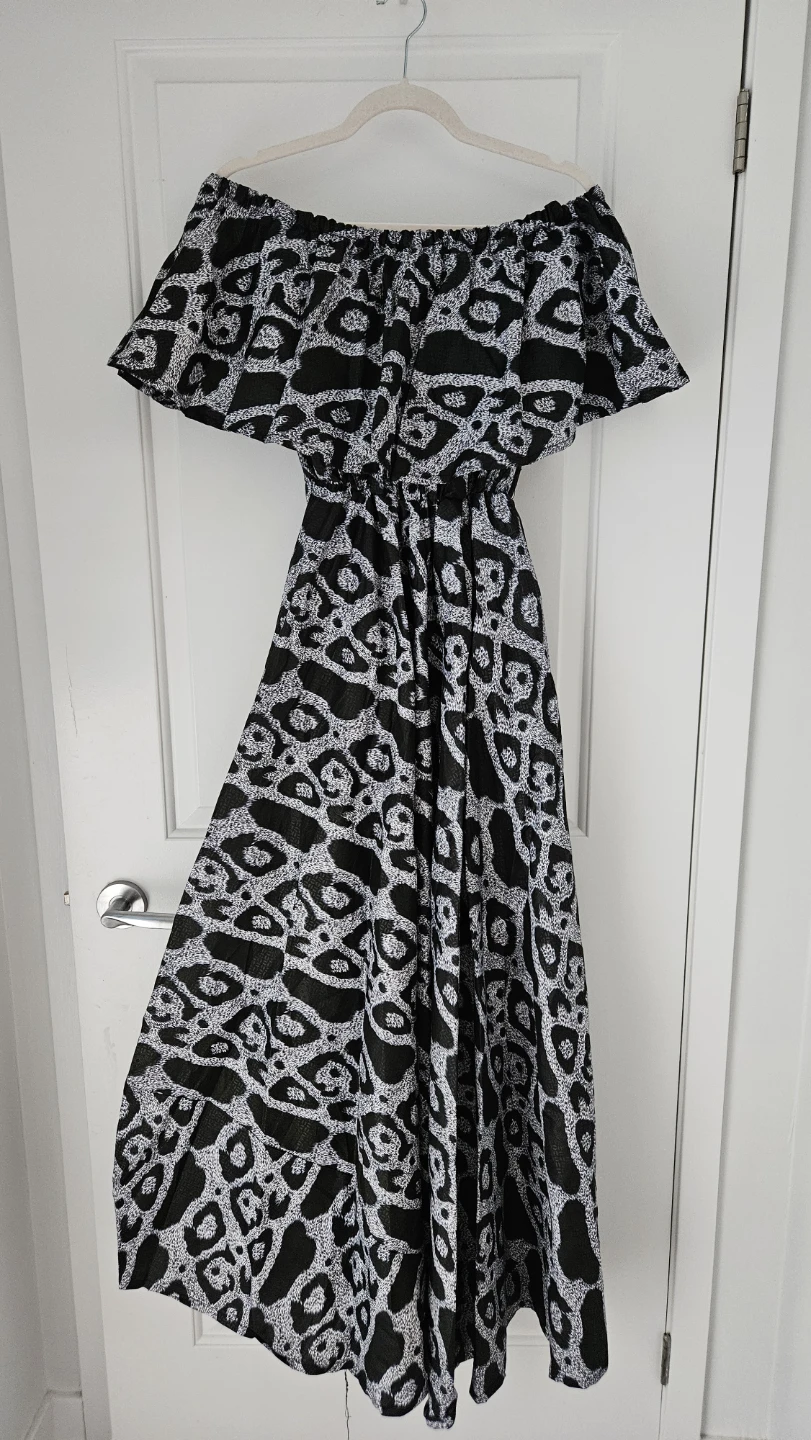 Women's Off-Shoulder Leopard Print Maxi Dress, Medium - photo 5