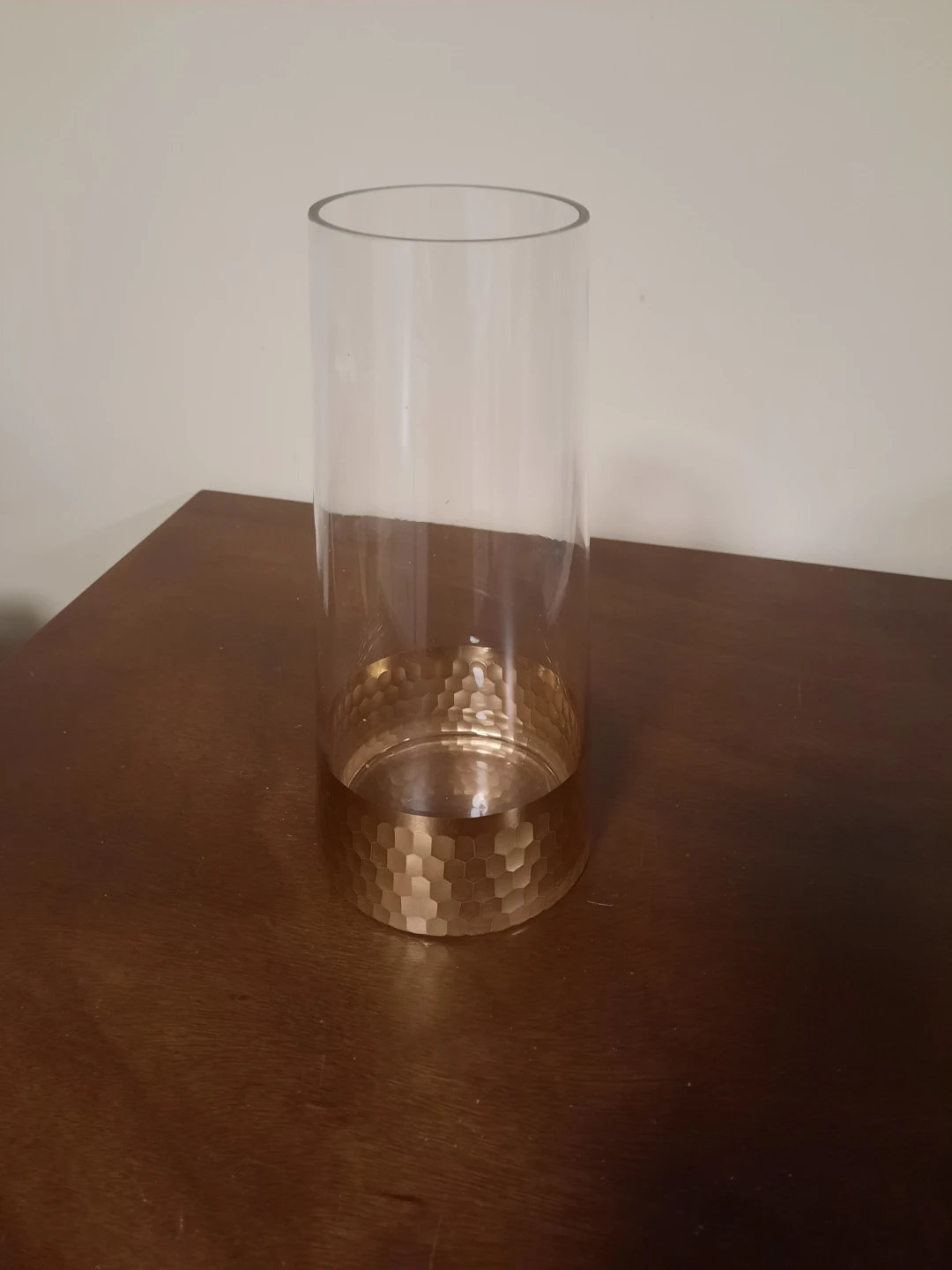 Glass  vase with gold textured base