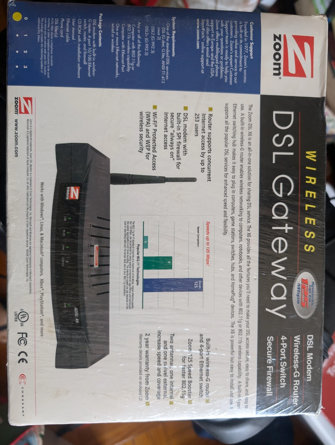 Zoom DSL Gateway ADSL X6 Wireless-G Router Modem