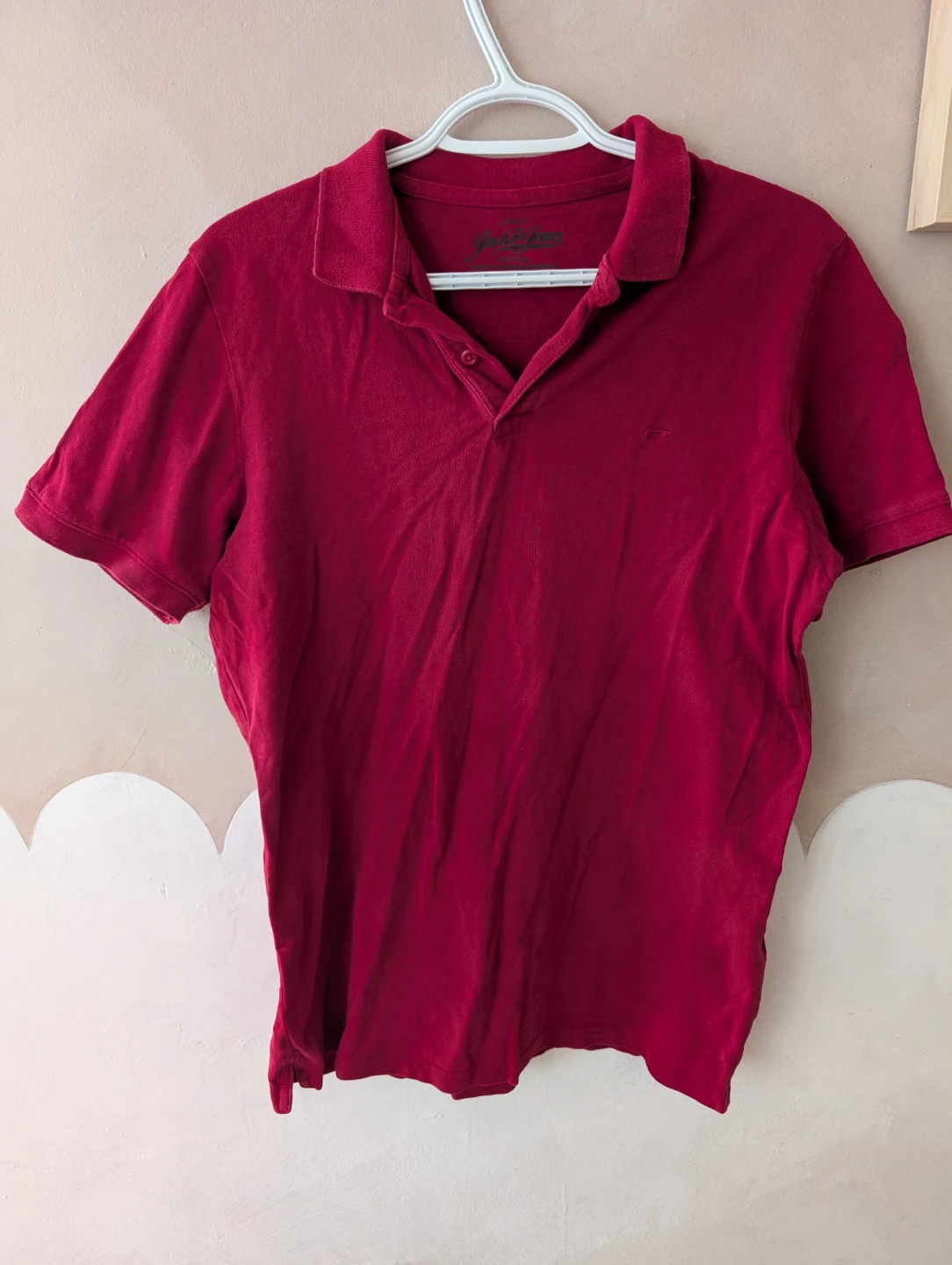 Jack Jones Red Polo Shirt - Medium