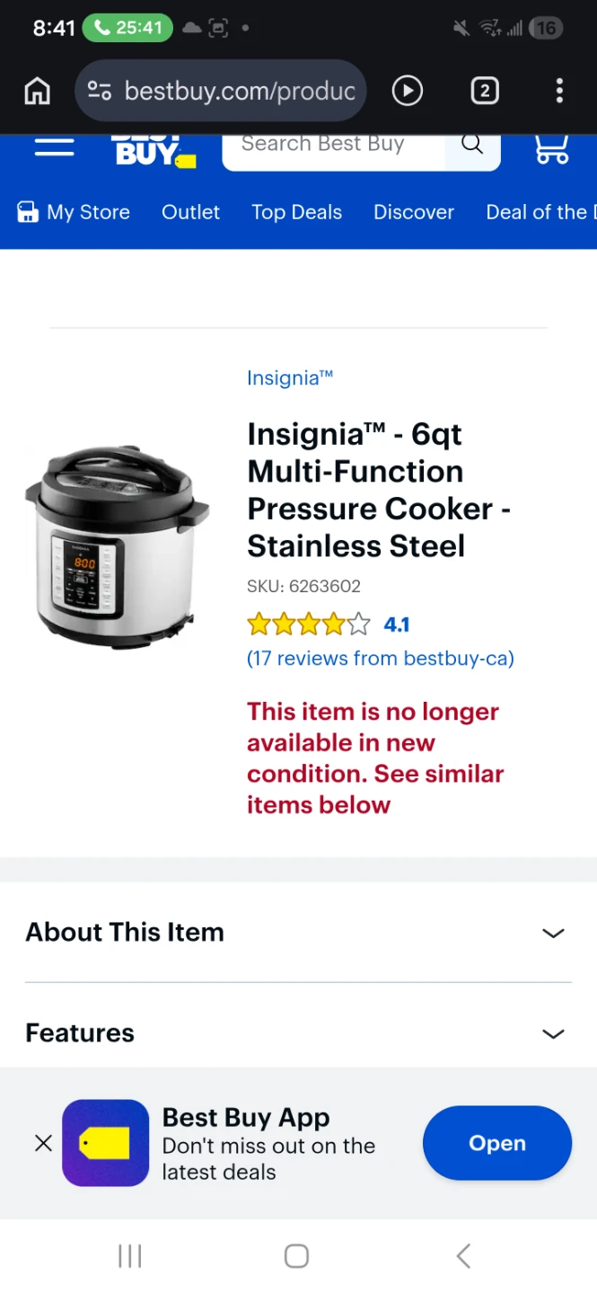 Insignia 6qt Multi-Function Pressure Cooker