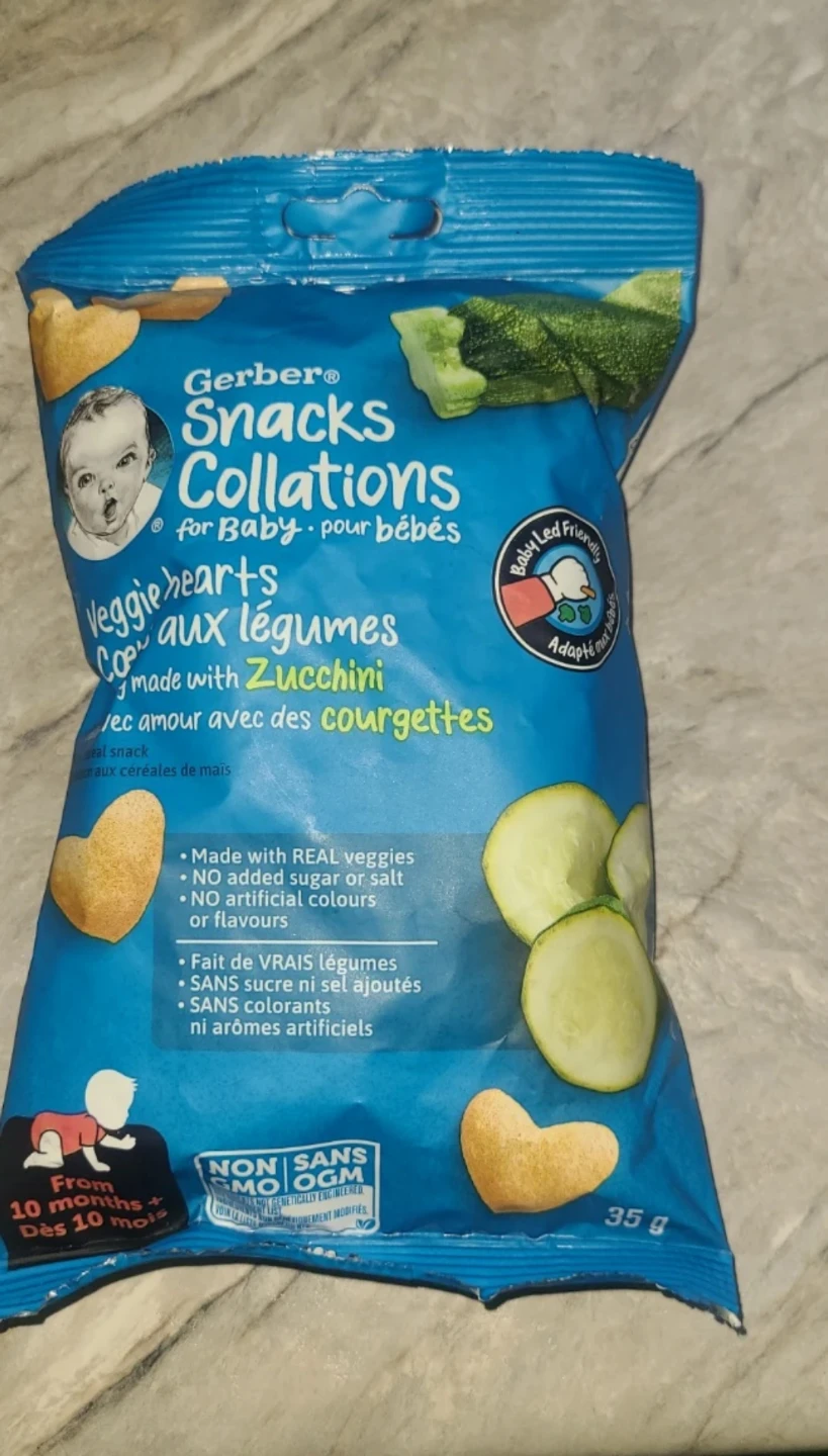 Gerber Snacks Collations Veggie Hearts with Zucchini 🧡