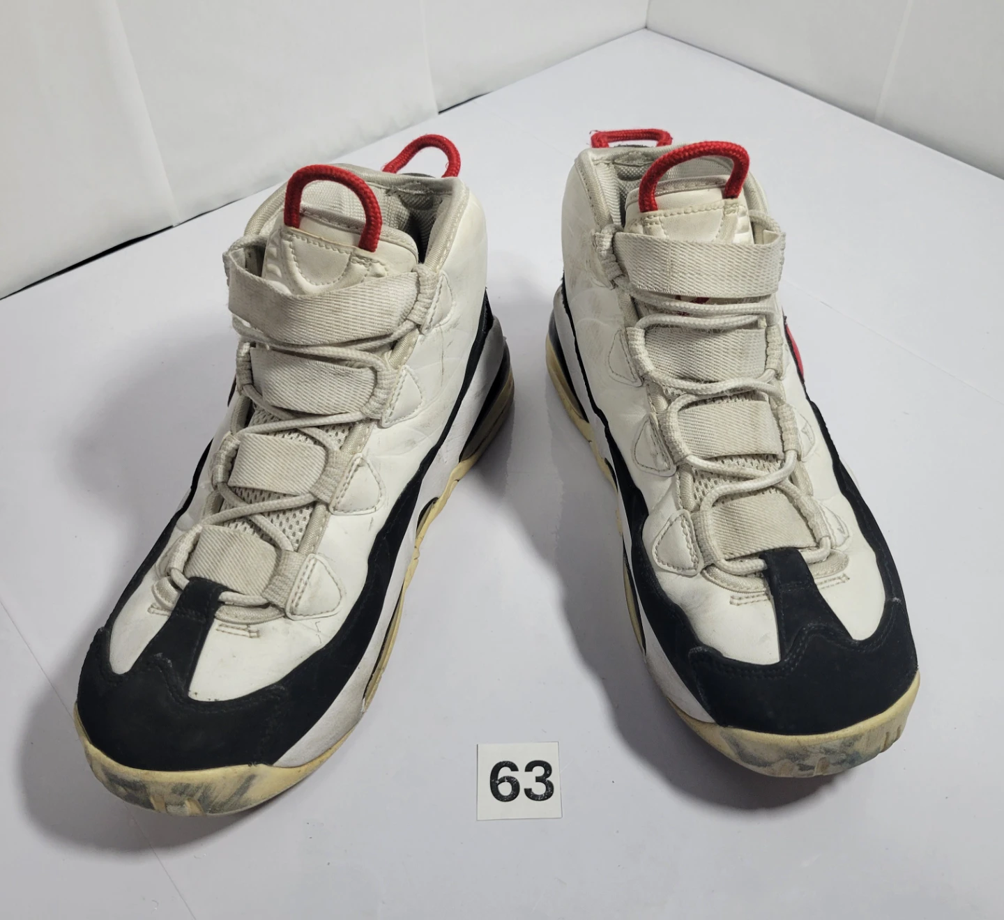 Nike Air Max Uptempo 95 Shoes White Black Red, size 9,5 (63)