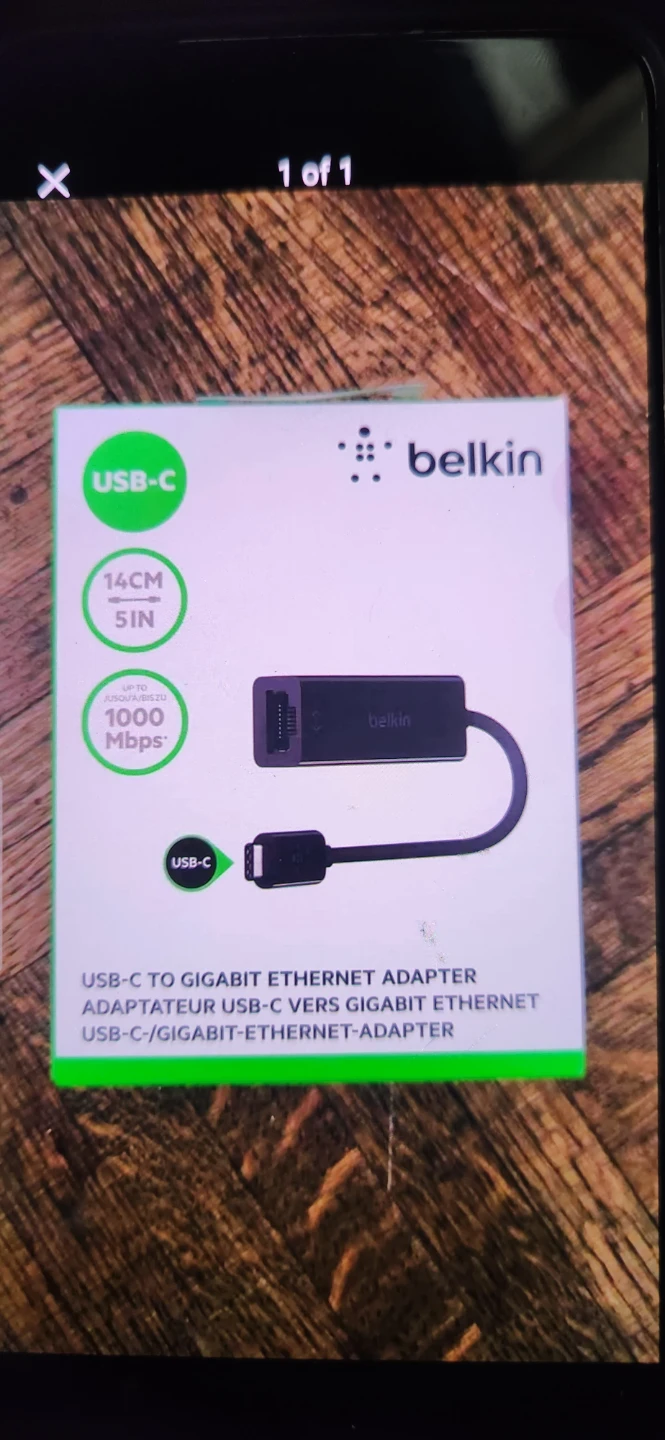 Belkin USB-C to Gigabit Ethernet Adapter
