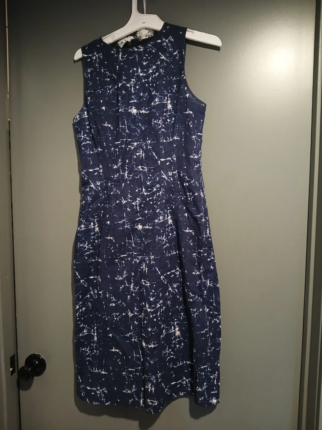 Michael Kors Navy Blue & White Abstract Print Sleeveless Dress - photo 2