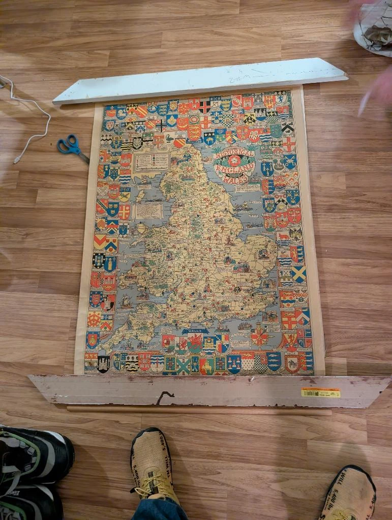 Vintage England and Wales Historical Map