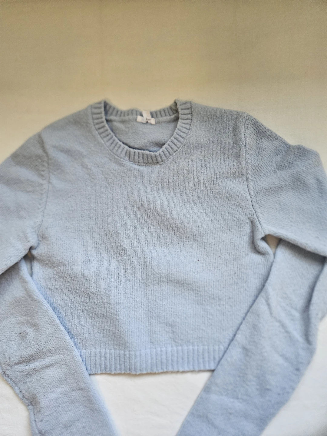 Garage Light Blue Cropped Sweater