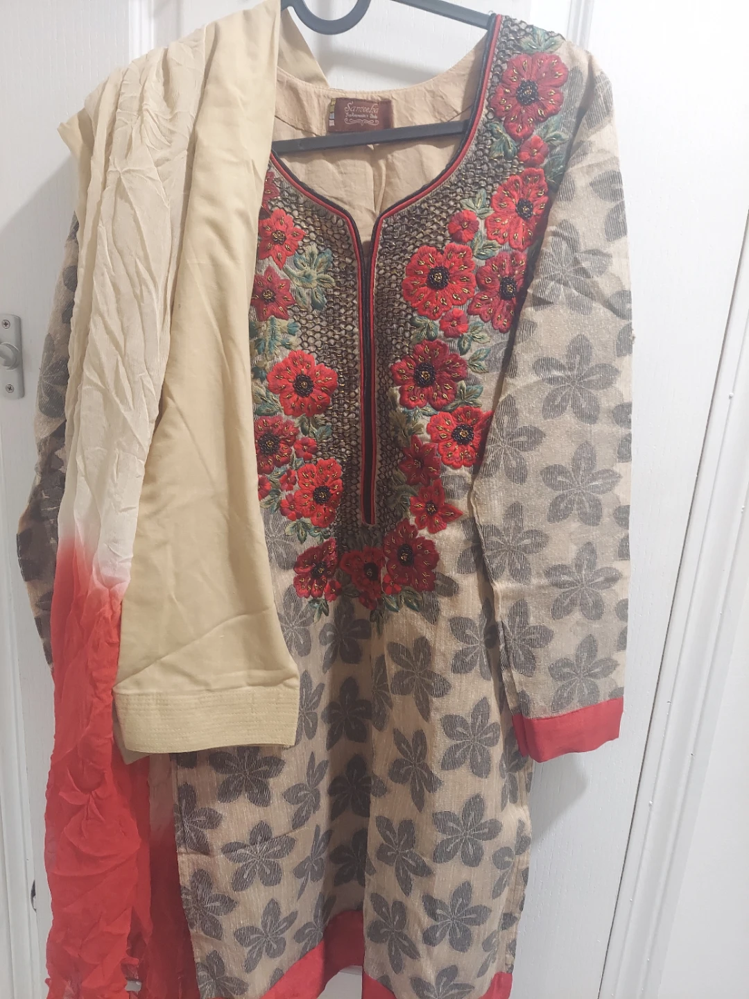 Embroidered Kurti with Dupatta