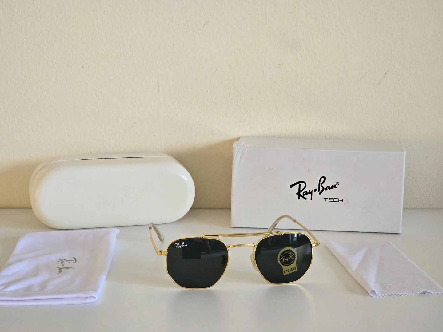Ray-Ban Gold Metal Aviator Sunglasses G-15 Lens - photo 4