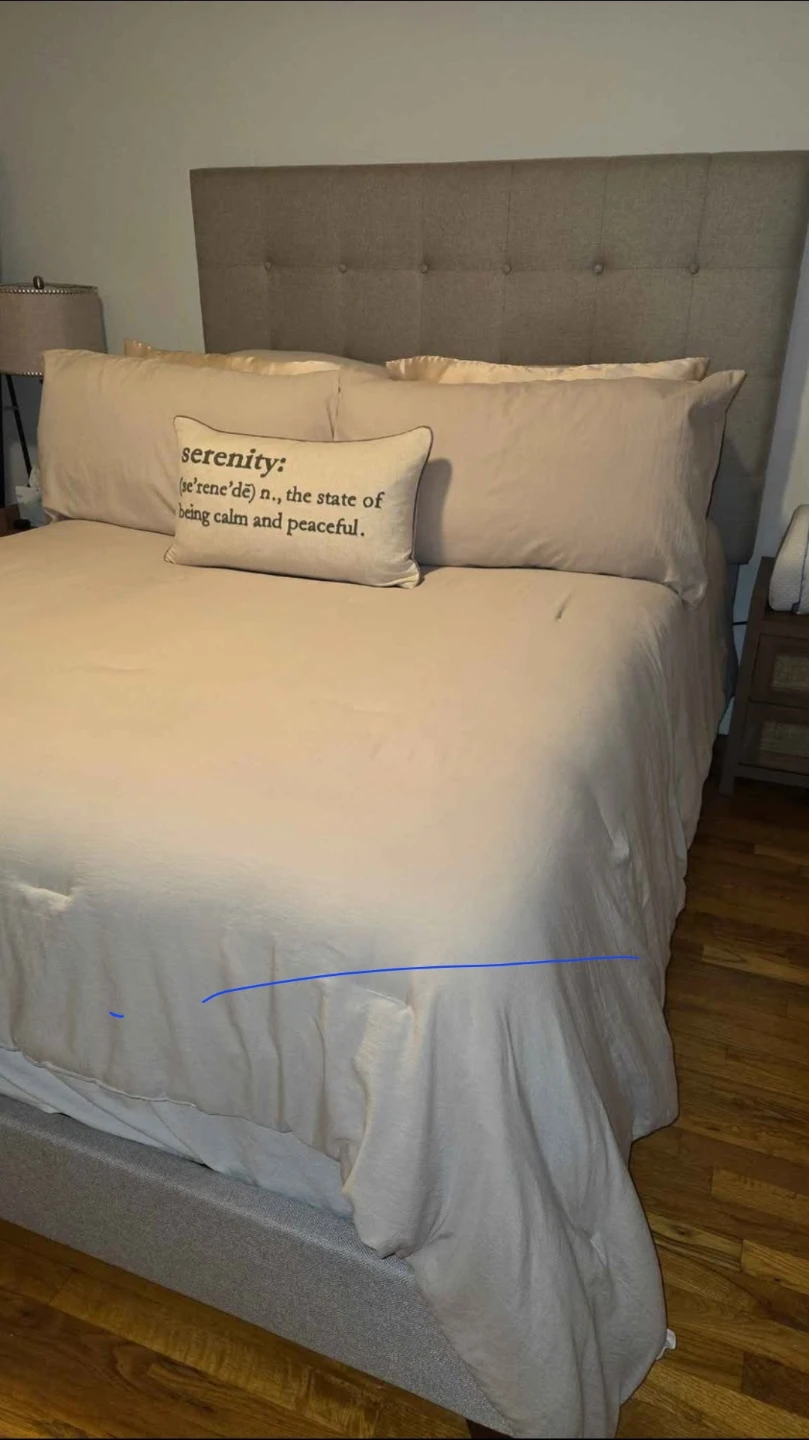 Queen Bed Frame with Tufted Headboard