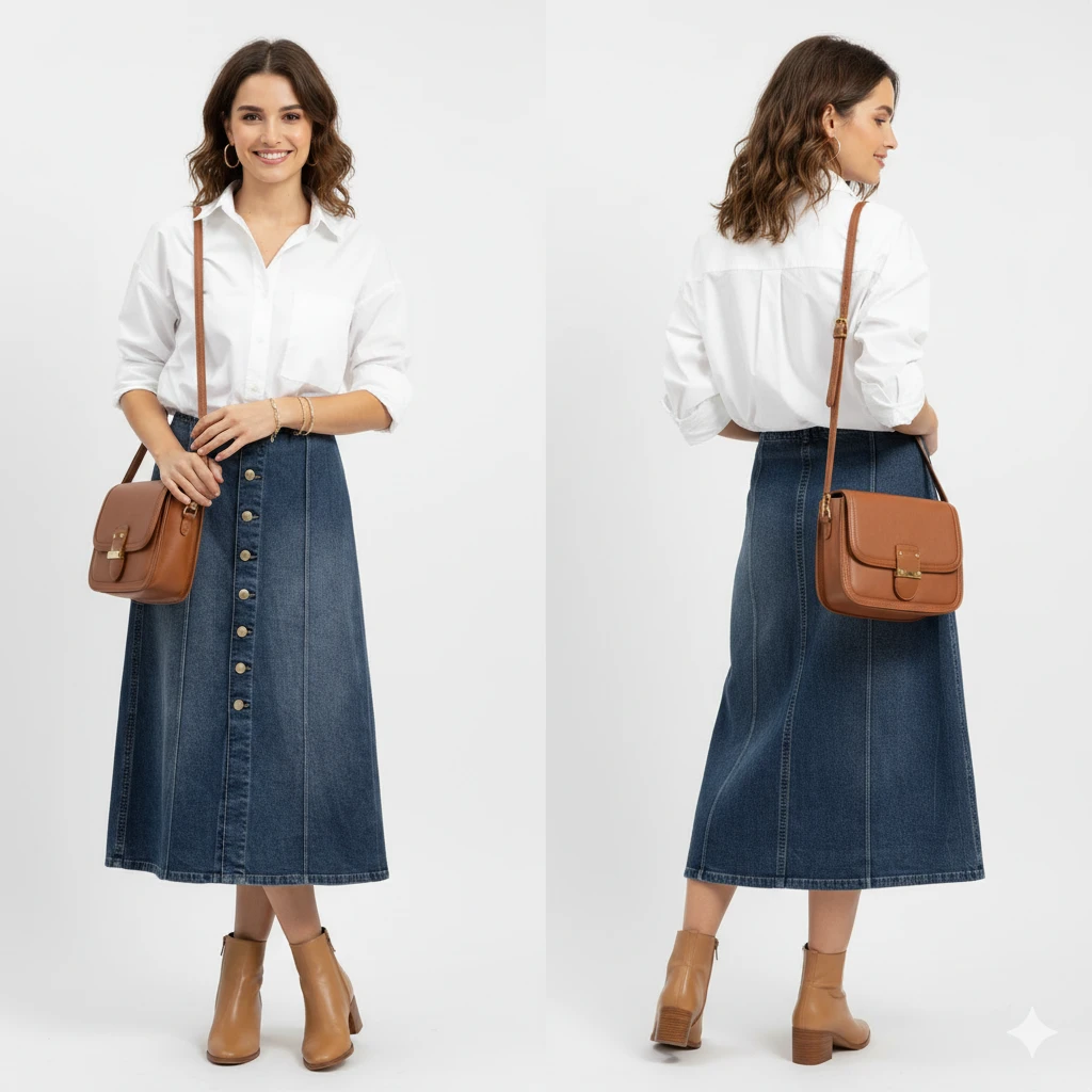 DL1961 Alma A-Line Denim Midi Skirt Size 26 (Fits like US 27/28) - photo 3