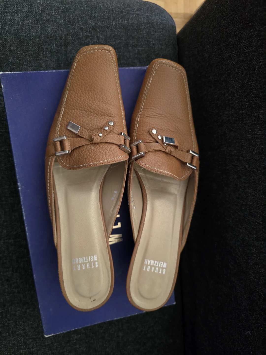 Stuart Weitzman Brown Leather Mule Heels size 8 - photo 3