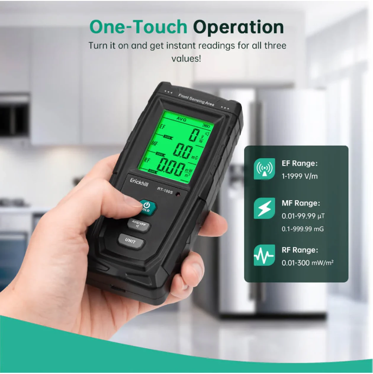 Erickhill EMF Meter RT-100S Electromagnetic Radiation Tester - photo 4